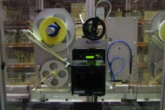 Axiom's labelling system ready to label DVDs at Cinram, Madrid